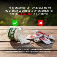 Packaging highlights fluoride-free formula and absence of artificial flavors