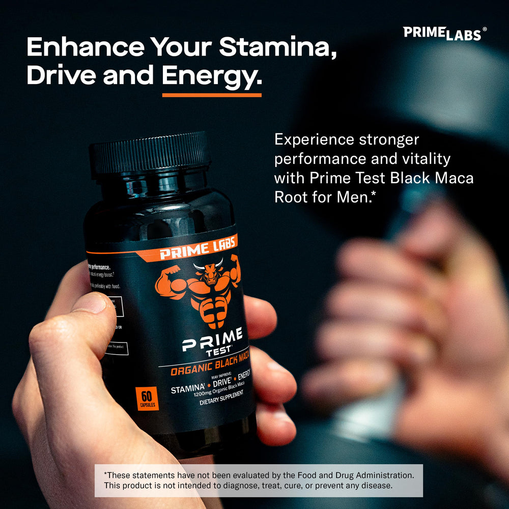 Prime Labs Organic Black Maca Root Capsules back label