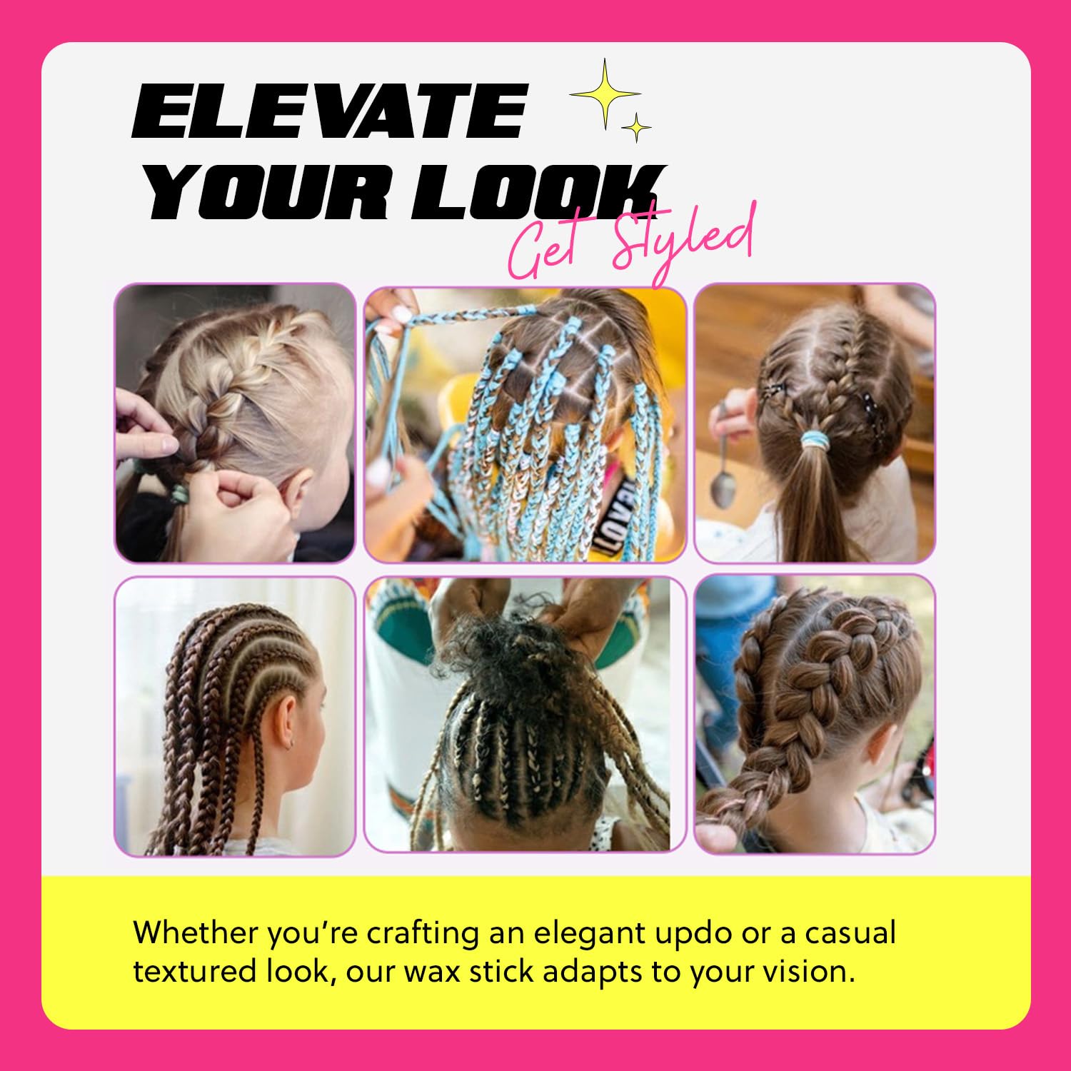 Prime Look Hair Wax Stick portable travel size for quick touch-ups.