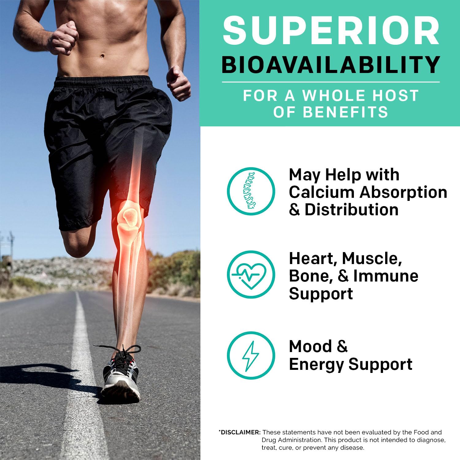 Vegan-friendly and gluten-free calcium supplement packaging