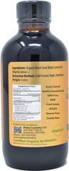 Back view of the bottle showing label
