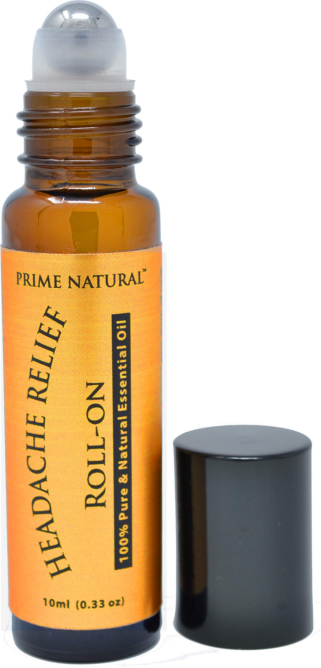 Prime Natural Headache Relief Roll-On 10ml bottle with metal roller