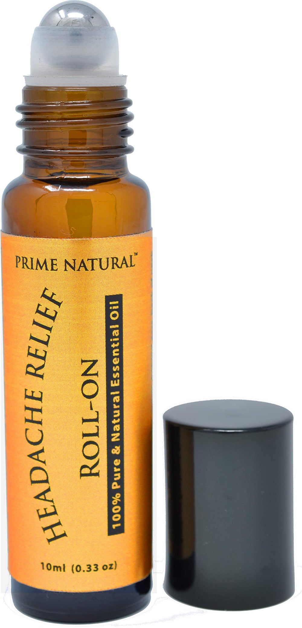 Prime Natural Headache Relief Roll-On 10ml bottle with metal roller
