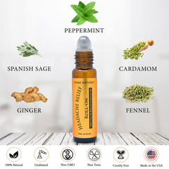 Close-up of Prime Natural Headache Relief 10ml pre-diluted essential oil roll-on