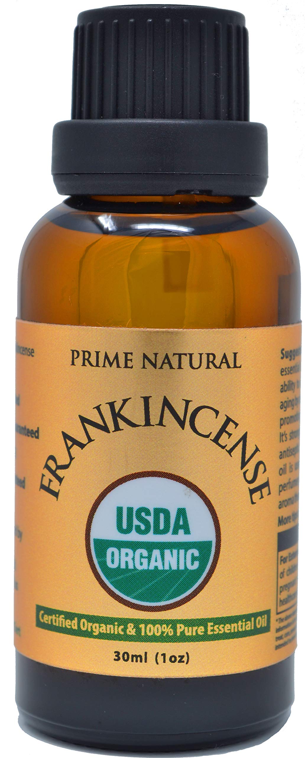Prime Natural Organic Frankincense Essential Oil 30ml bottle with dropper