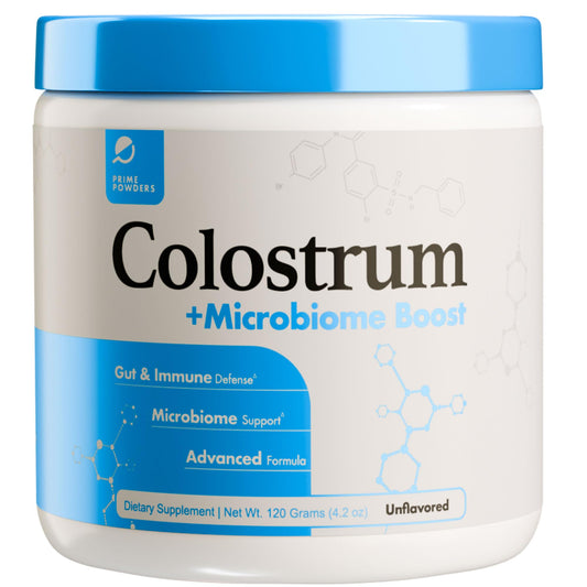 Prime Powders Colostrum Powder sourced from grass-fed cows with Akkermansia