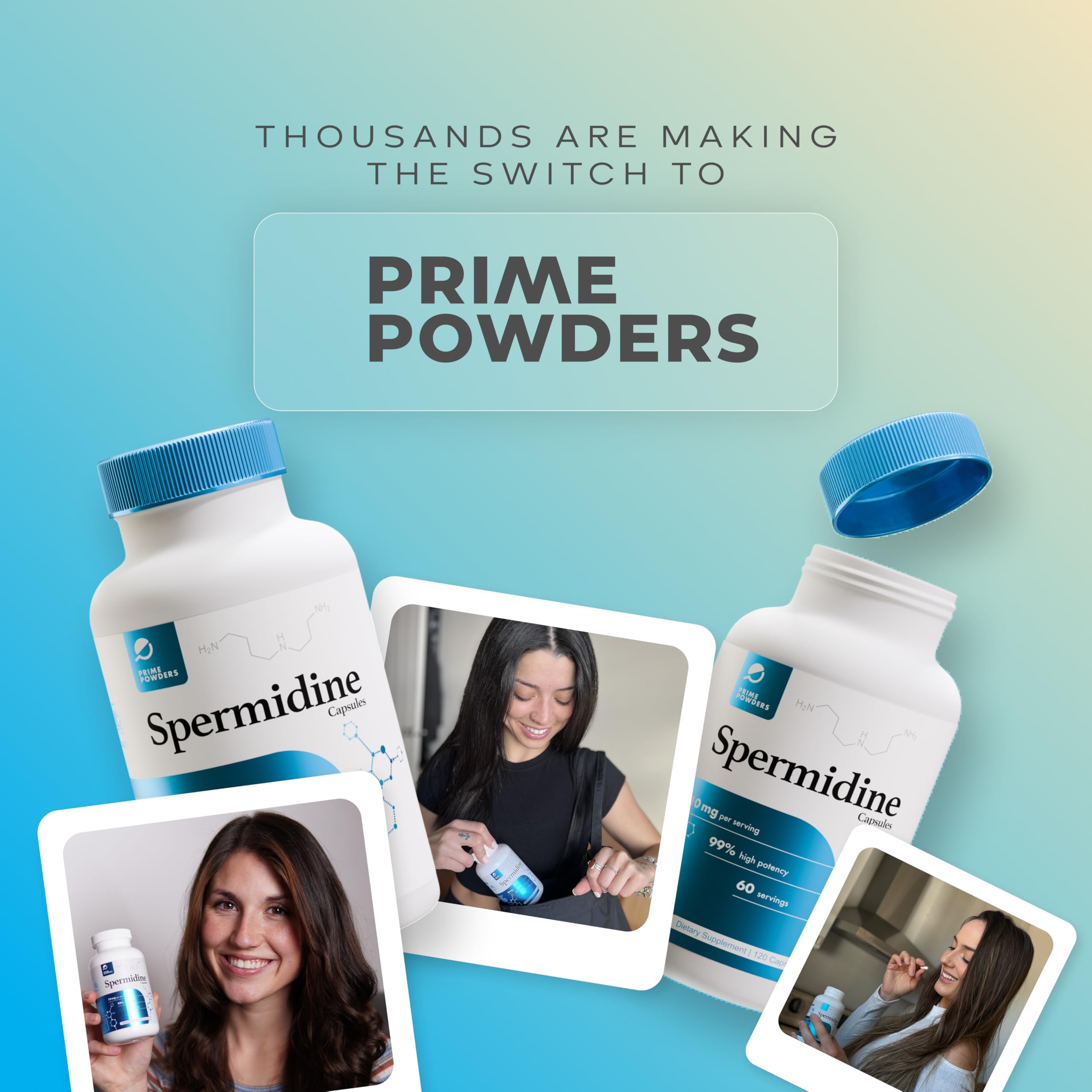 Quality-assessed batch of Prime Powders Spermidine capsules for consistent daily dosing