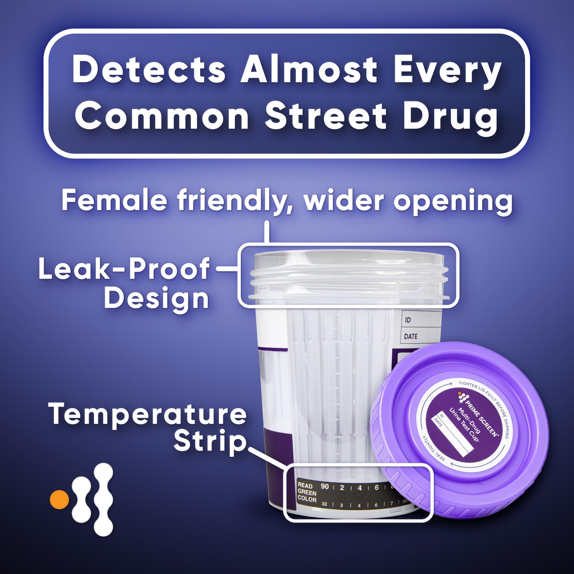 Results readout and temperature strip for 14-panel test