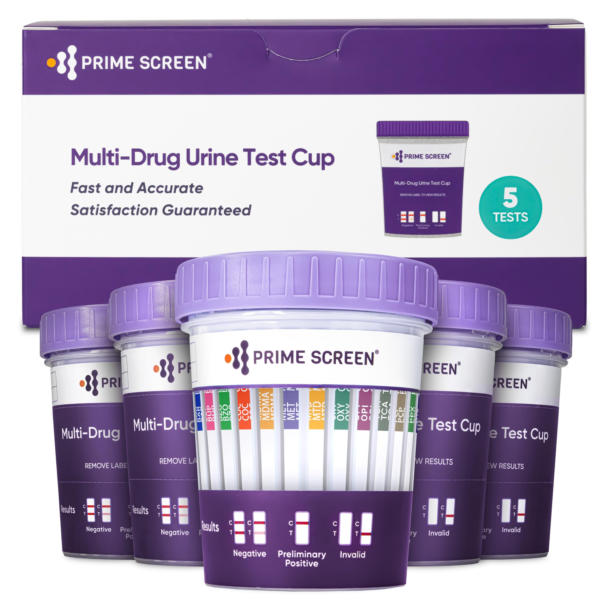 Prime Screen 14-Panel Urine Drug Test Cup - front view