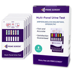 Prime Screen 5 Pack 6-Panel Urine Drug Test Kit front view