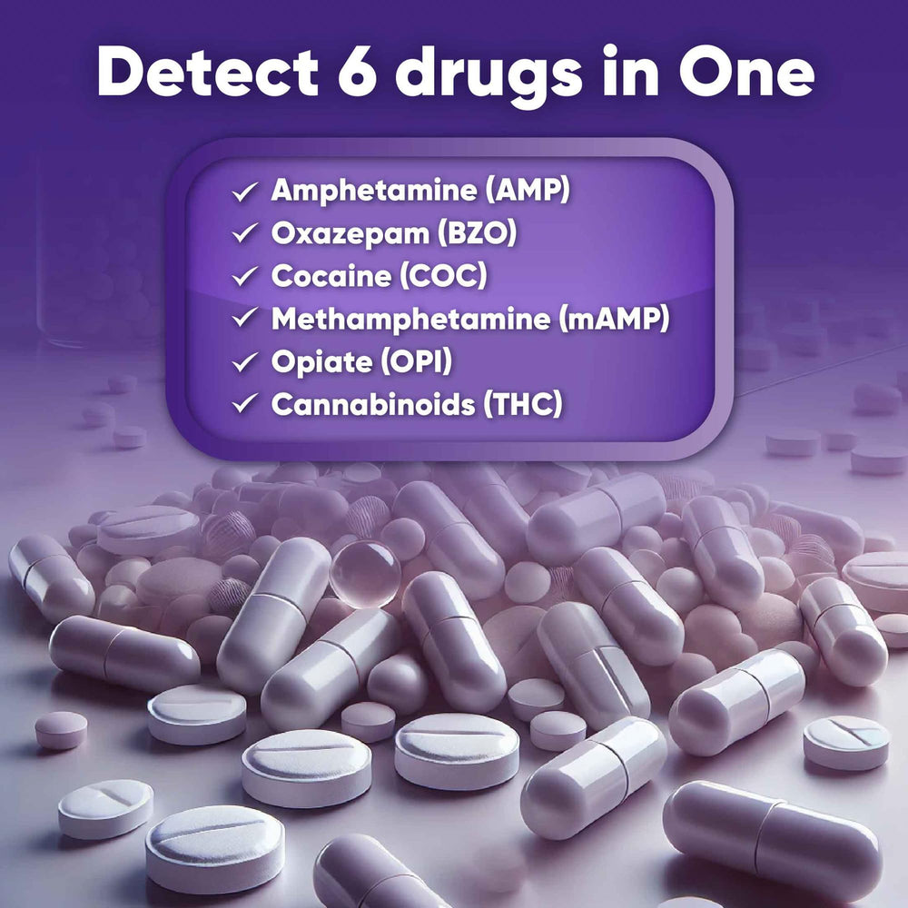 Urine drug test cassettes and accessories laid out