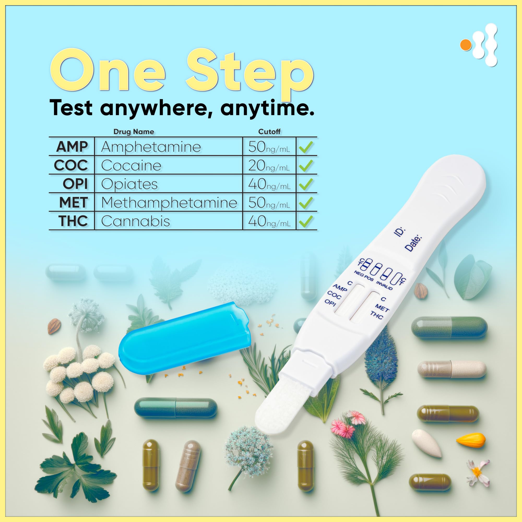 Prime Screen test kit components and packaging