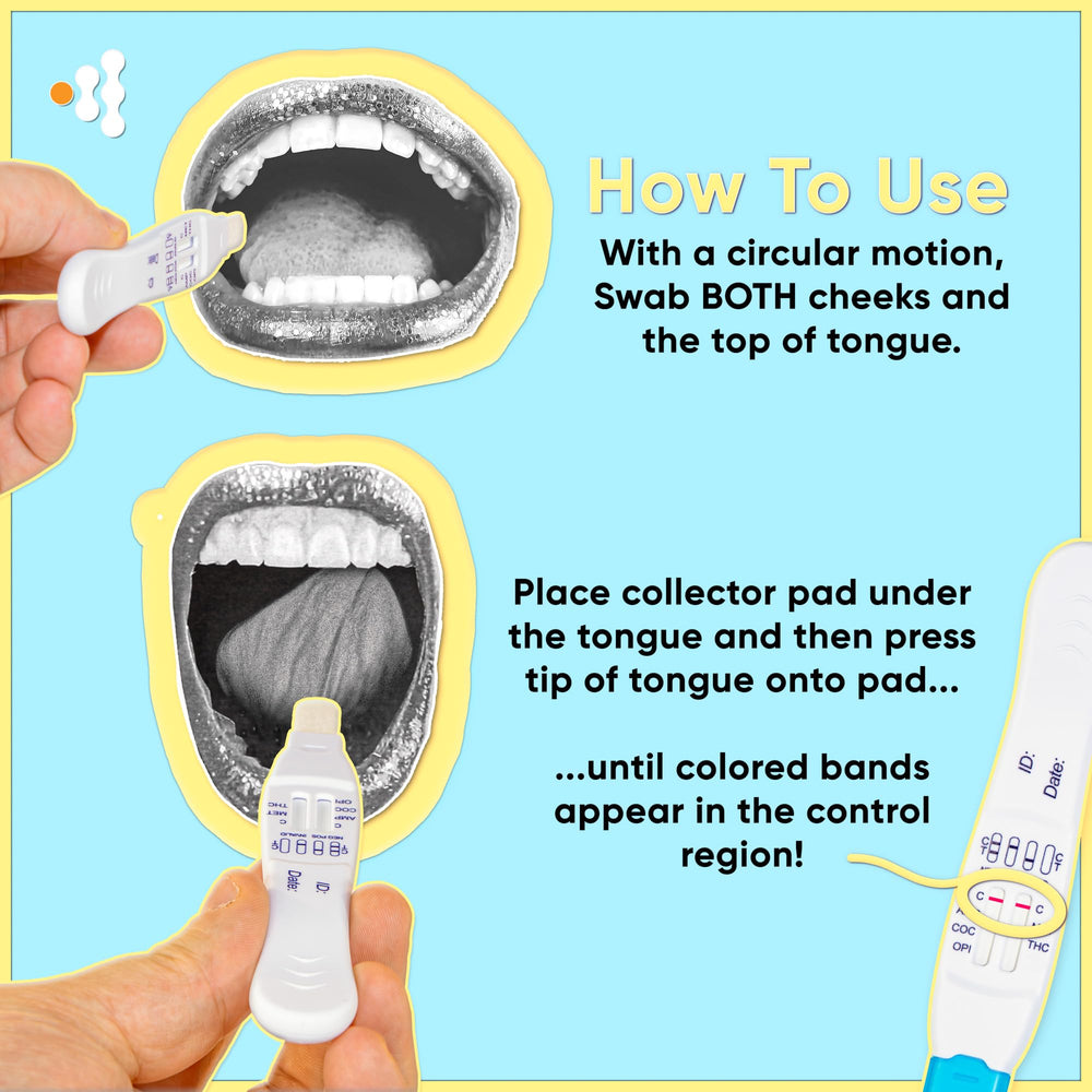 User performing the oral fluid test with swab