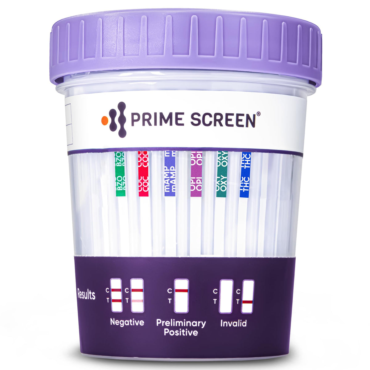 Prime Screen 6-Panel Urine Test Cup - front view