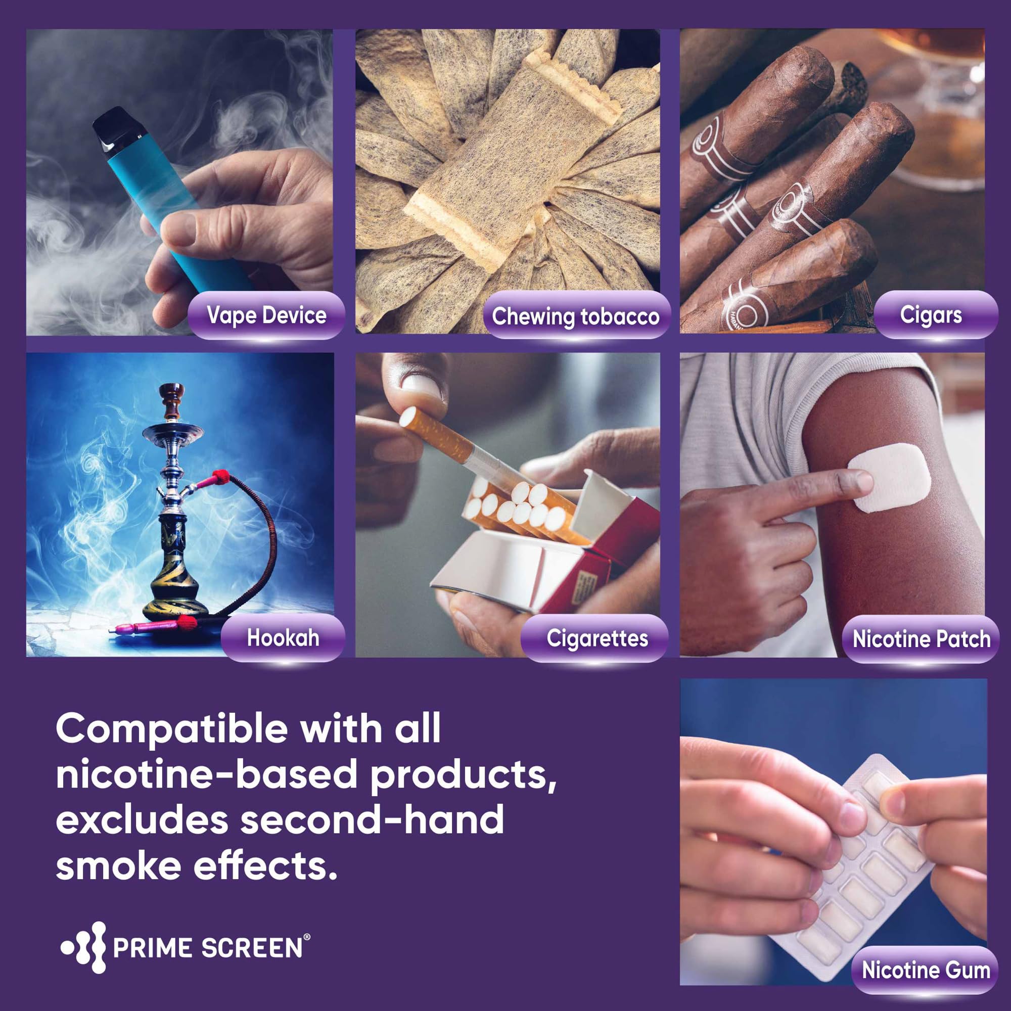 Prime Screen Cotinine oral fluid test packaging and 5-pack