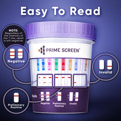 Opiates, THC, and PCP panels in Prime Screen 16-panel kit
