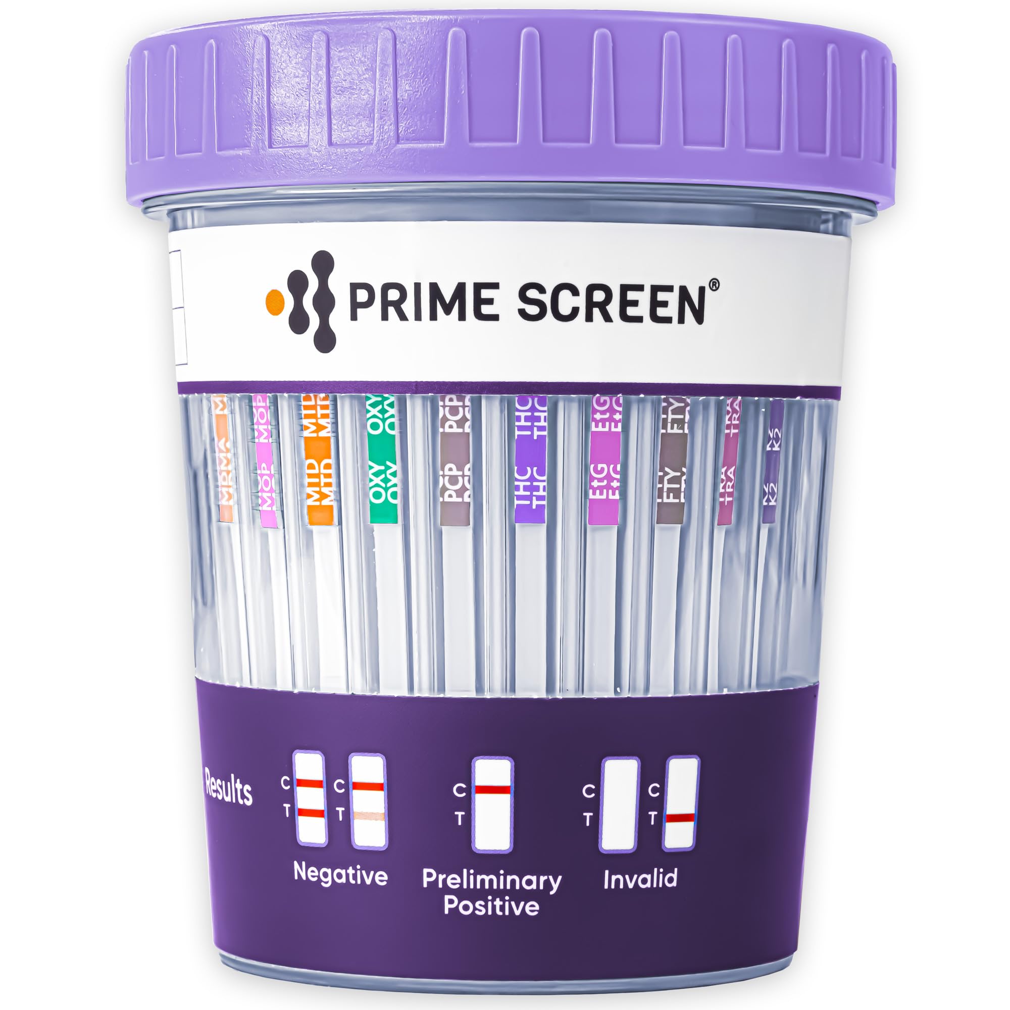 Prime Screen 16-Panel Urine Drug Test Compact Cup Kit – packaging and components