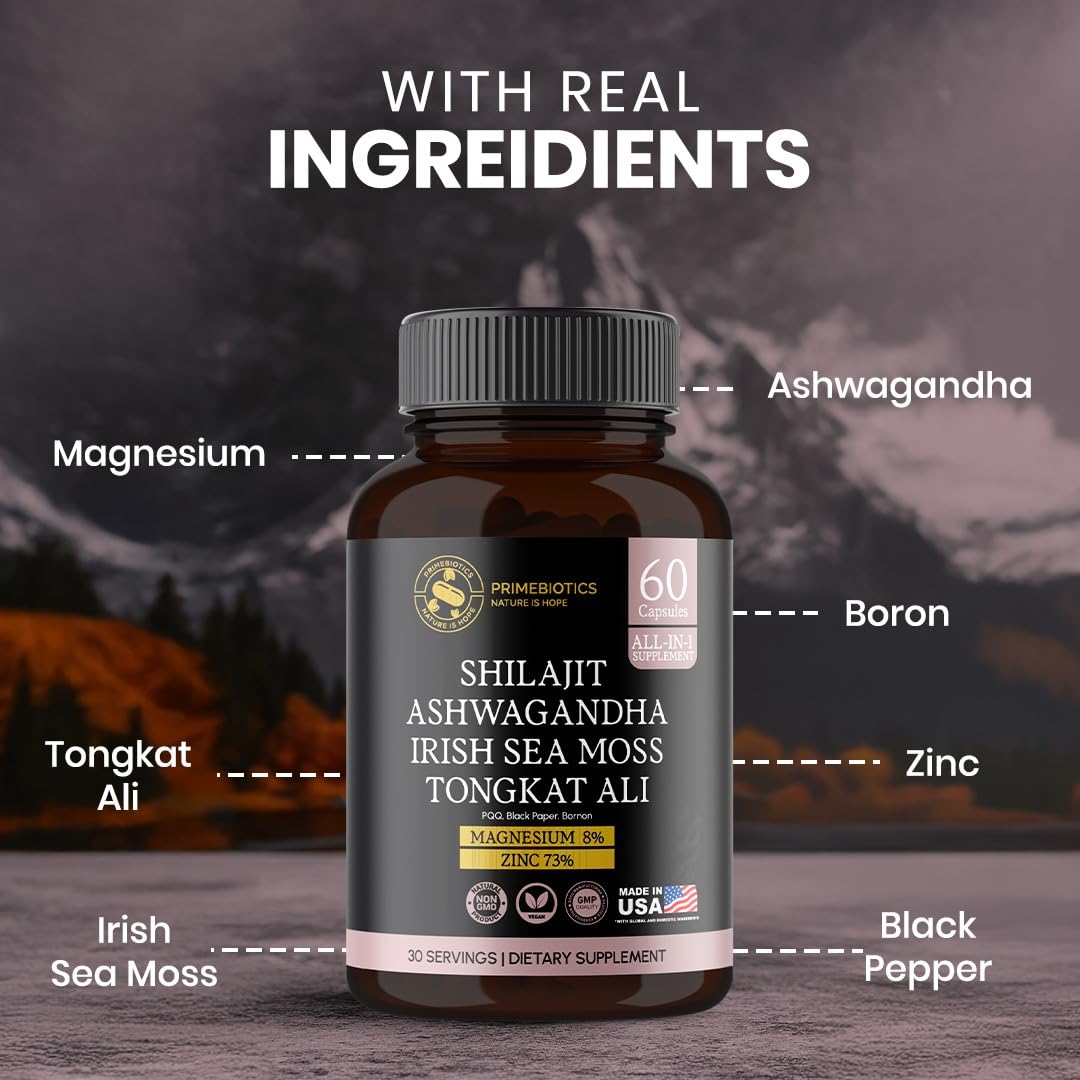 Shilajit with Black Pepper Extract in supplement