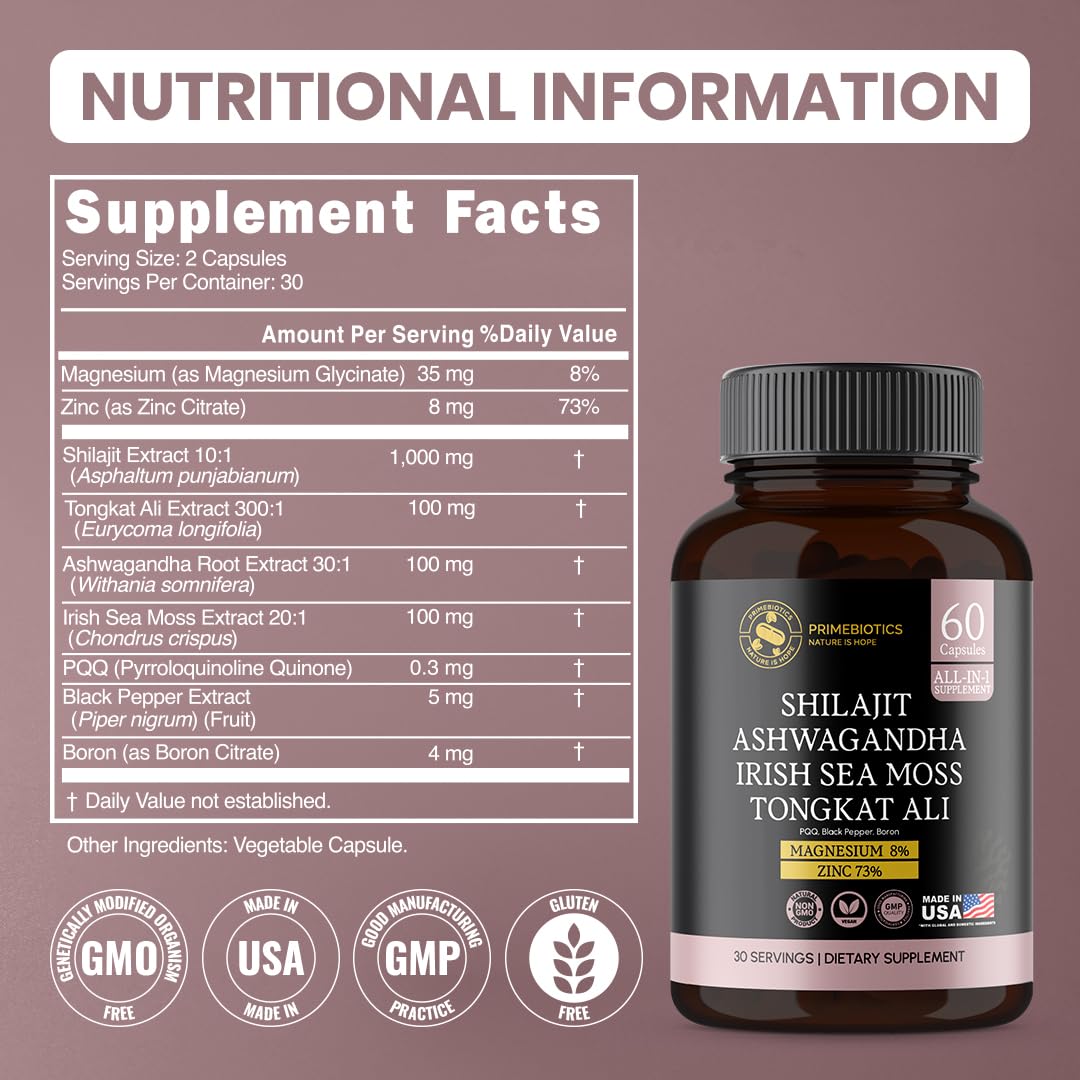 Irish sea moss with other ingredients in PRIMEBIOTICS formula