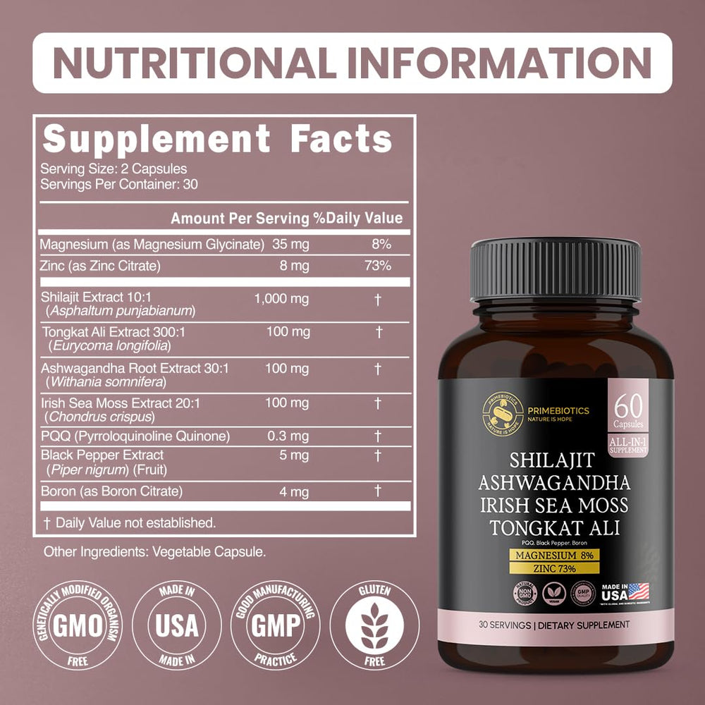 Irish sea moss with other ingredients in PRIMEBIOTICS formula
