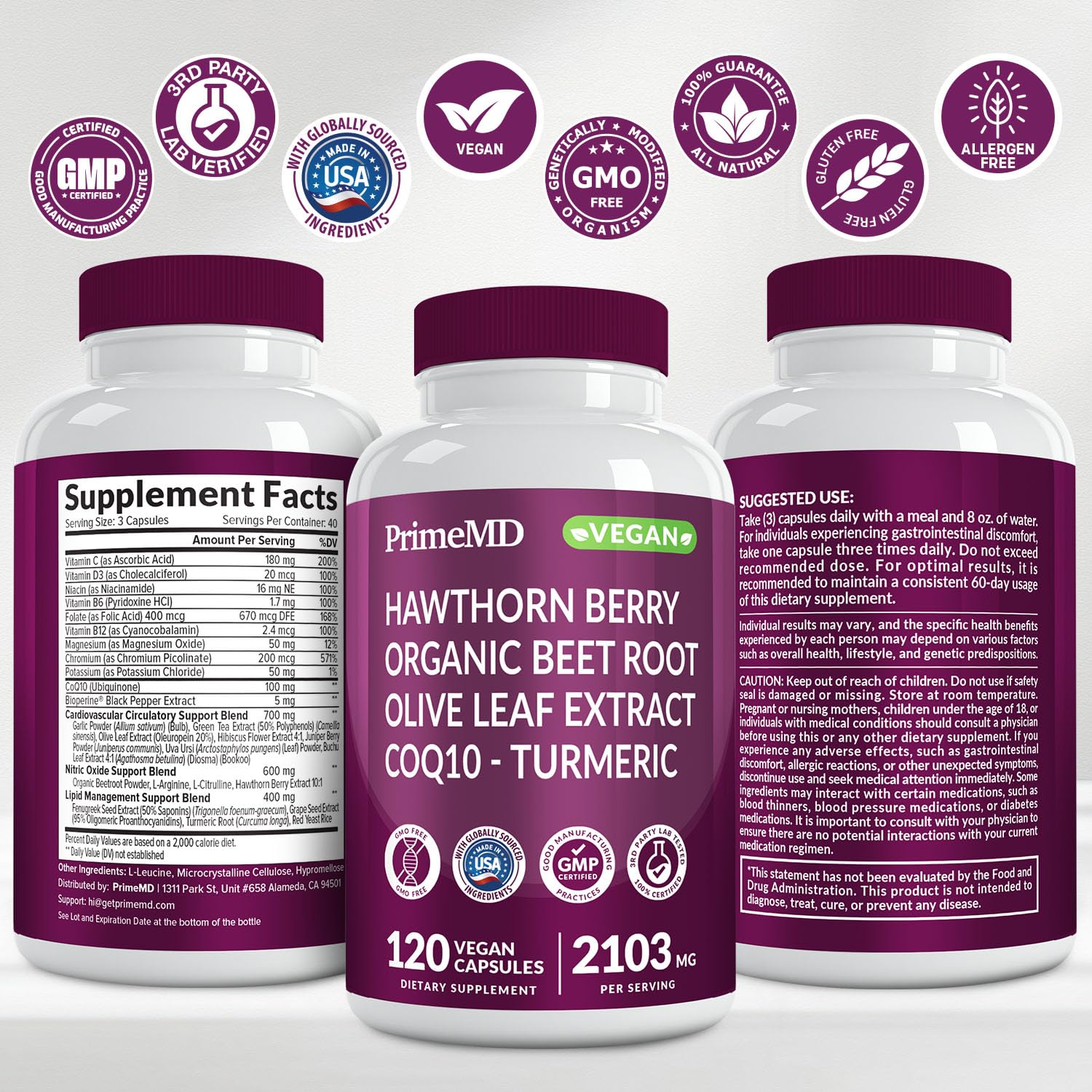 PrimeMD 26in1 label close-up noting 2103 mg per serving
