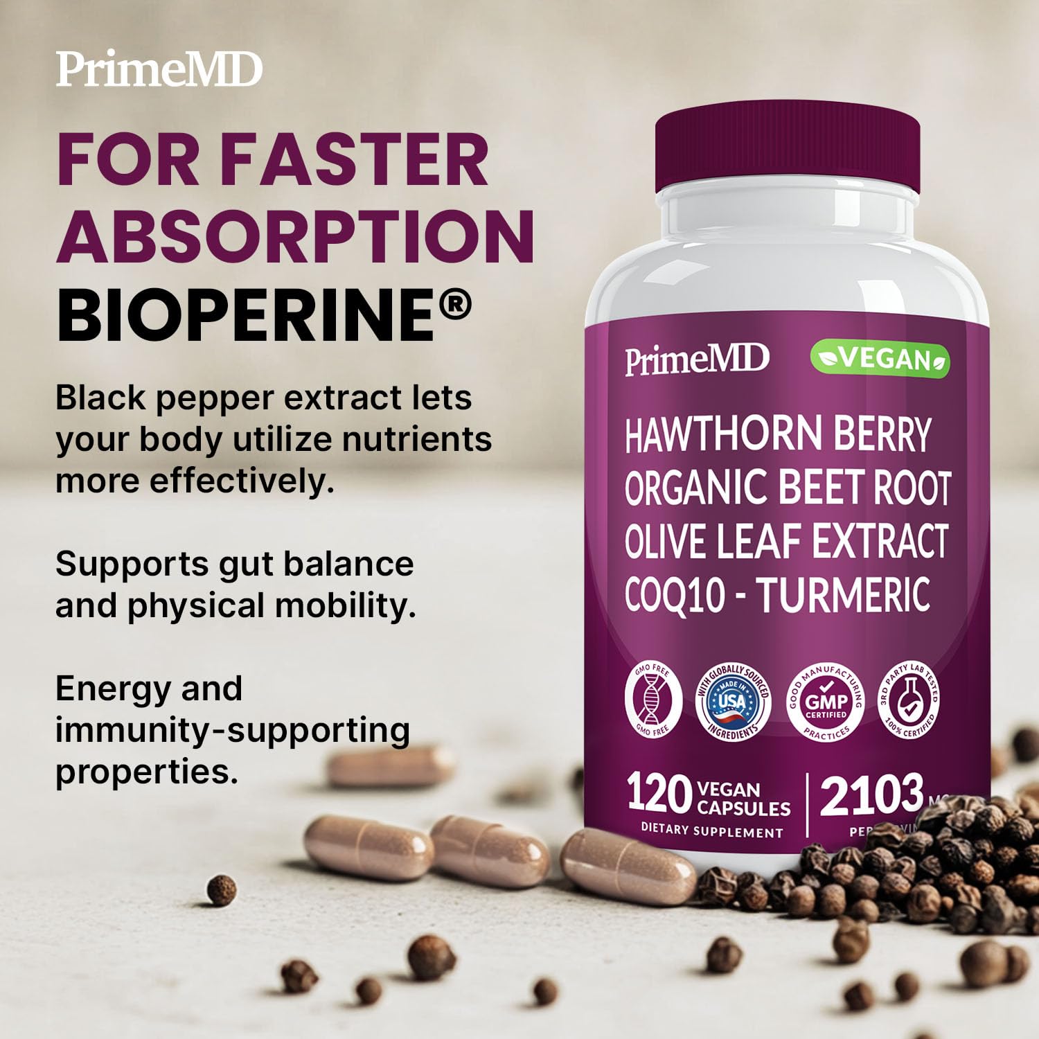 PrimeMD 26in1 pack of two 120-count bottles on shelf