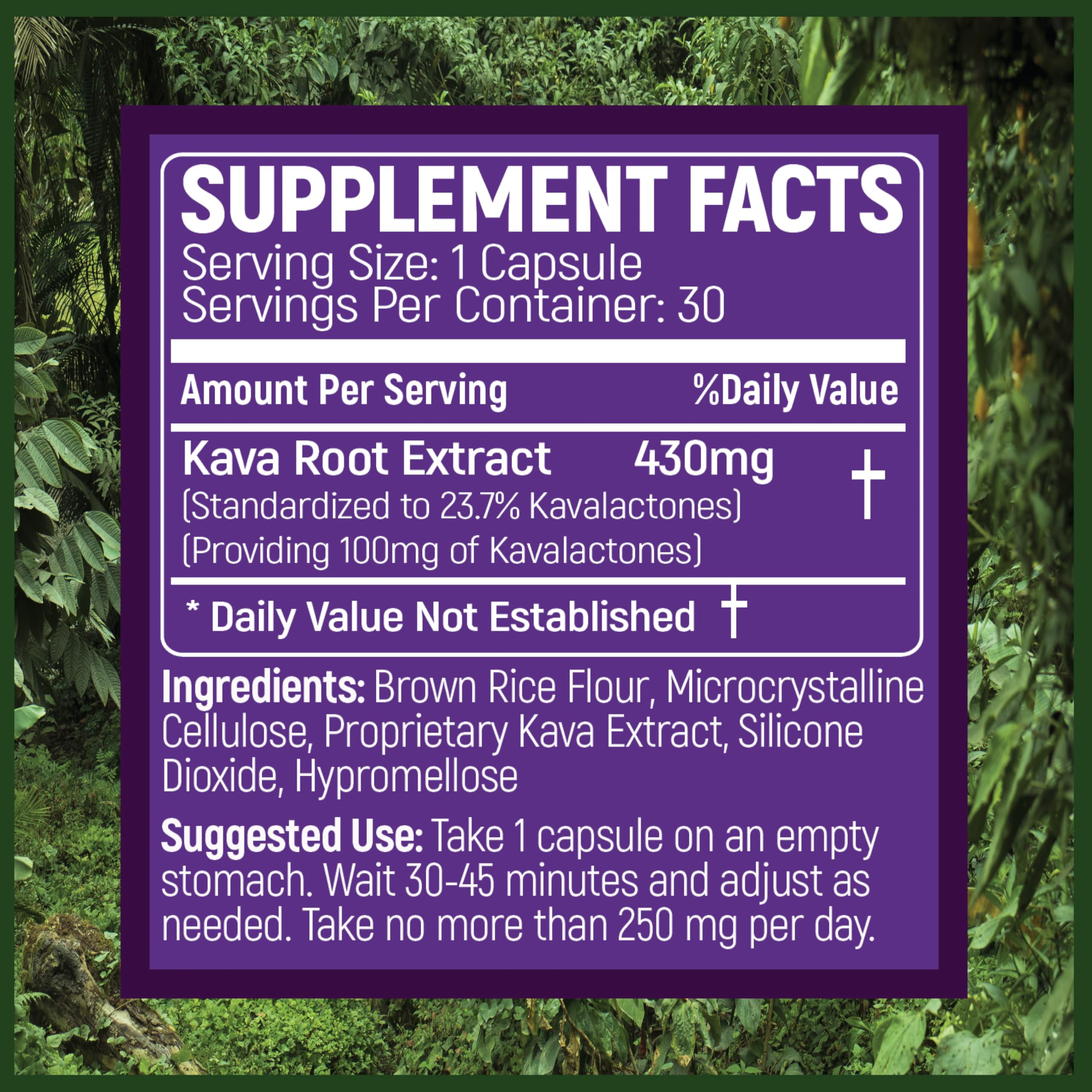 Close-up of Primo KAVA capsule showing 100mg kavalactones
