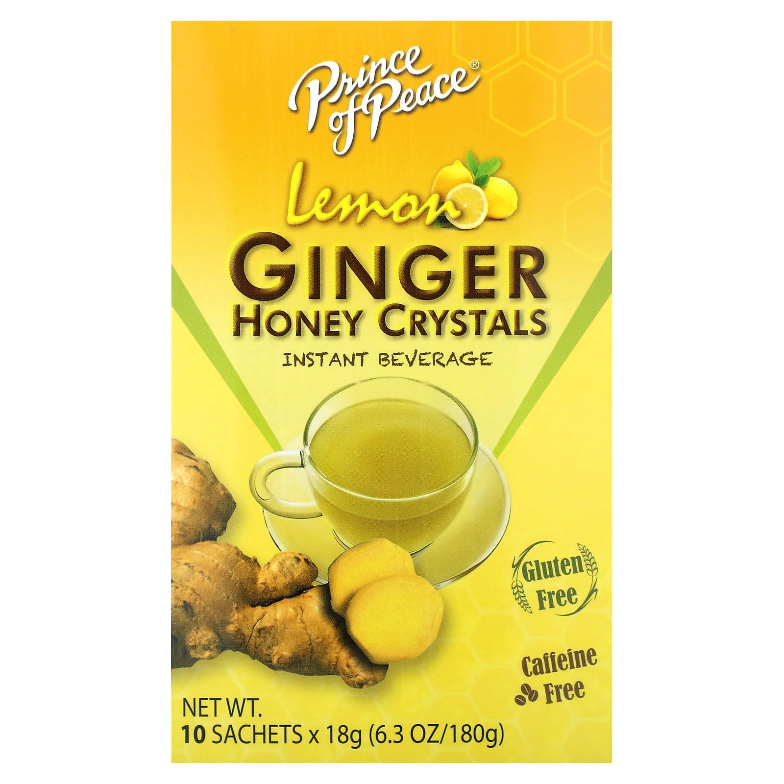 Box of Prince of Peace Lemon Ginger Honey Crystals sachets