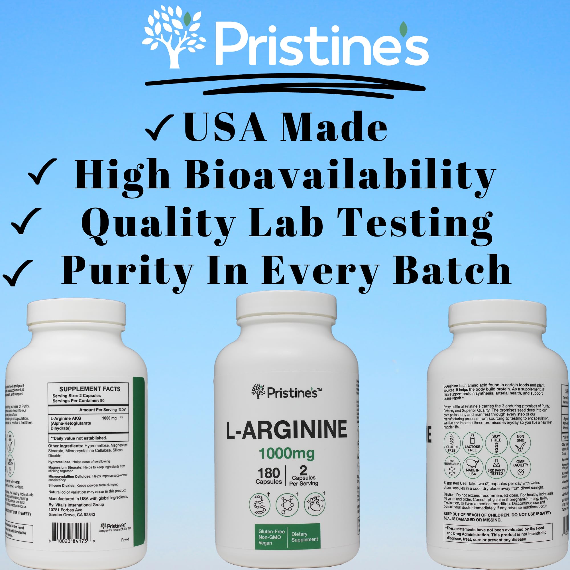 Vegan, non-GMO, gluten-free badge on bottle