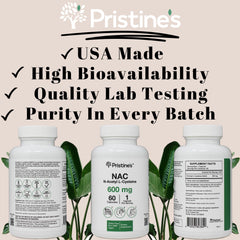 NAC supplement with detailed nutrition label