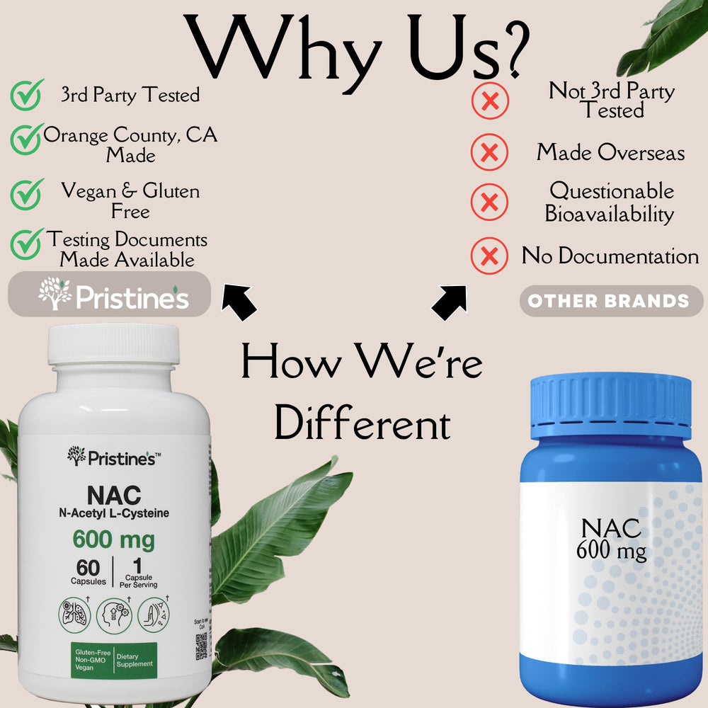 Vegan, gluten-free, non-GMO NAC supplement label
