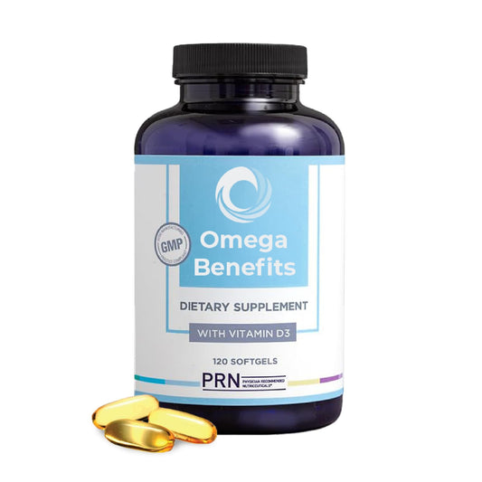 PRN DE Omega 3 bottle with 120 softgels