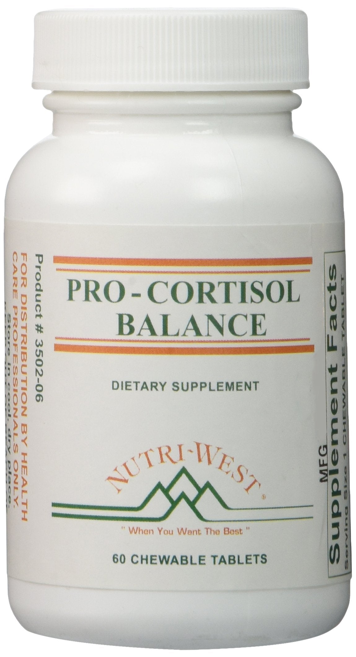 Front label image of Nutri-West Pro-Cortisol Balance 60 chewable tablets