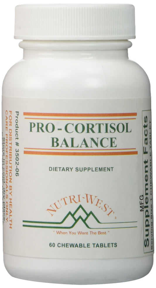 Front label image of Nutri-West Pro-Cortisol Balance 60 chewable tablets