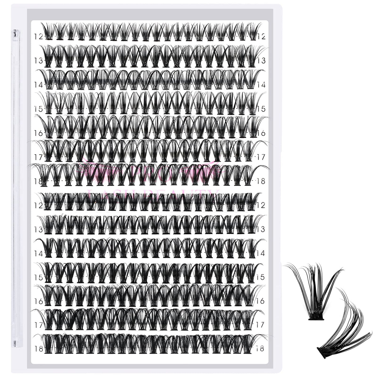 PRO LASHBEAUTY 280 piece tray of individual lashes for easy at home extensions.