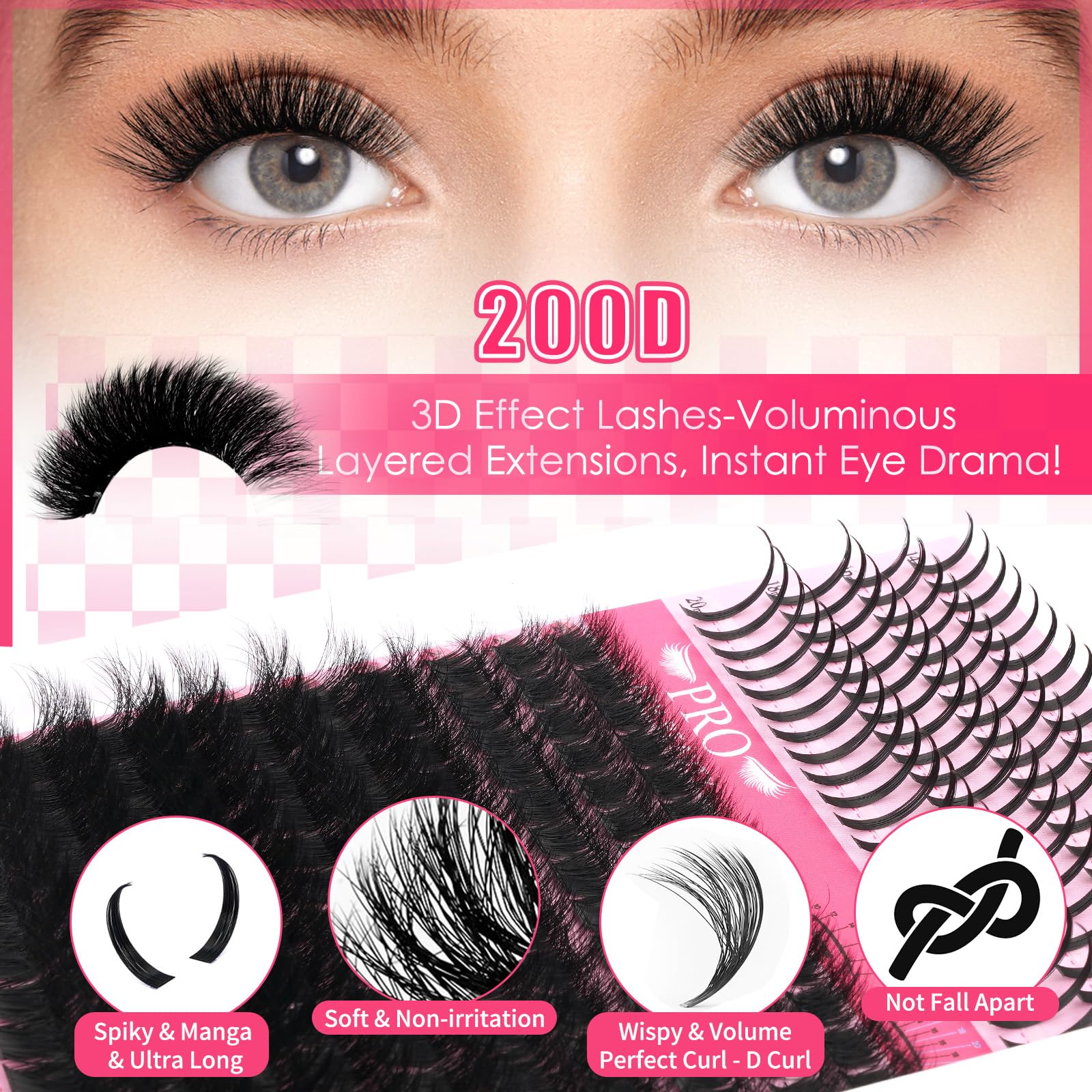 PRO LASHBEAUTY cluster-lash application guide for easy placement