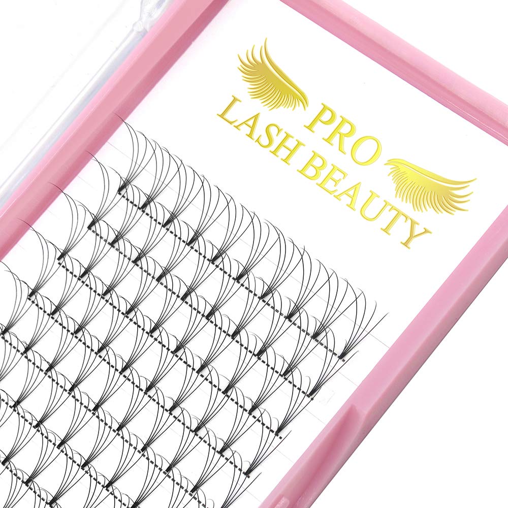 PRO LASHBEAUTY Premade Fans 9mm short stem for natural volume and comfort.