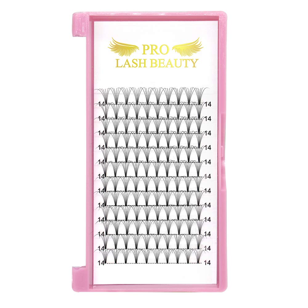 PRO LASHBEAUTY Premade Fans application-ready closeup demonstrates quick placement on lashes.