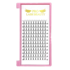 PRO LASHBEAUTY Premade Fans application-ready closeup demonstrates quick placement on lashes.