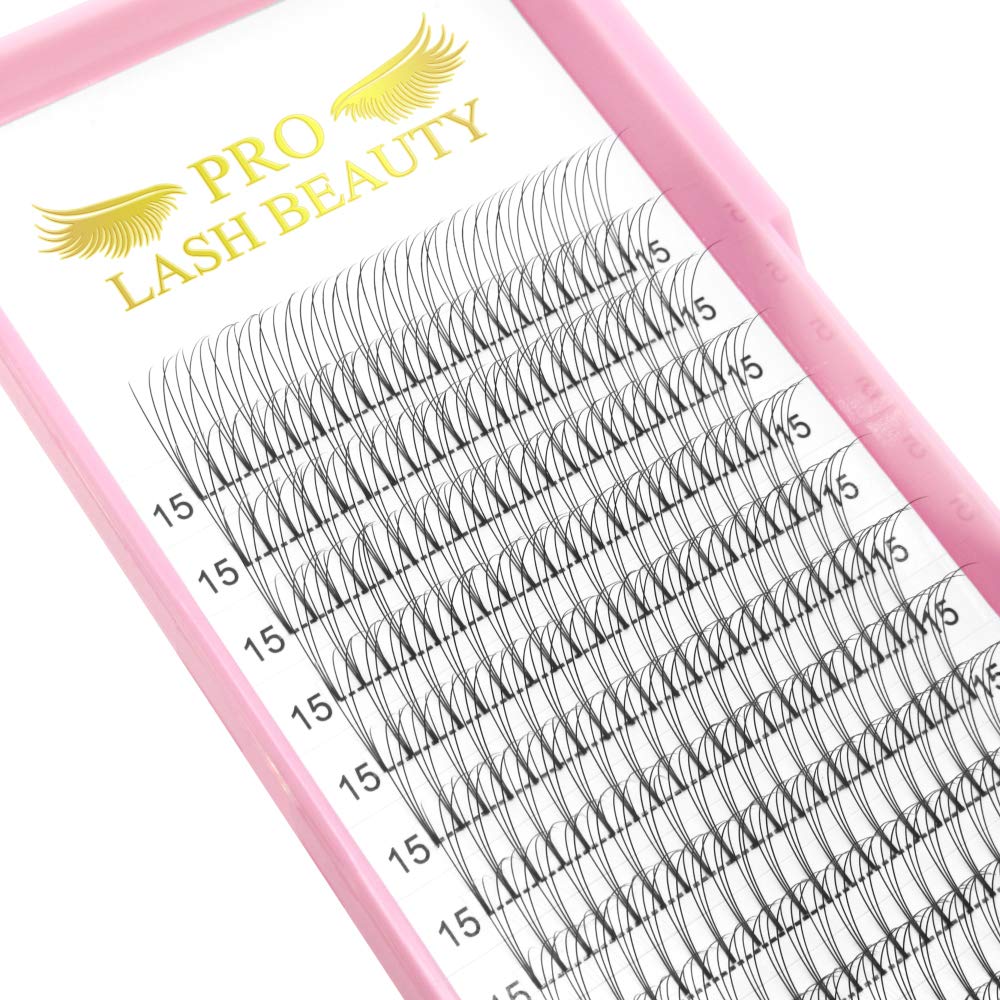 PRO LASHBEAUTY premade fans stable curl 12mm long-lasting look