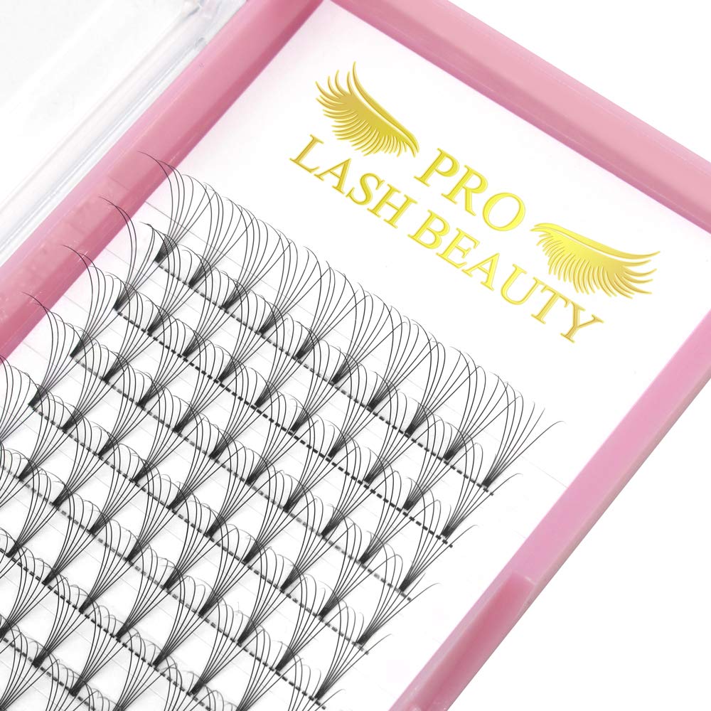 PRO LASHBEAUTY premade volume lashes with short stem in 18mm for a natural look