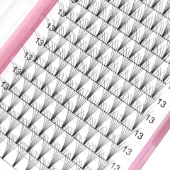 PRO LASHBEAUTY premade 6D-0.10 fans in 18mm with C curl for fuller eyes