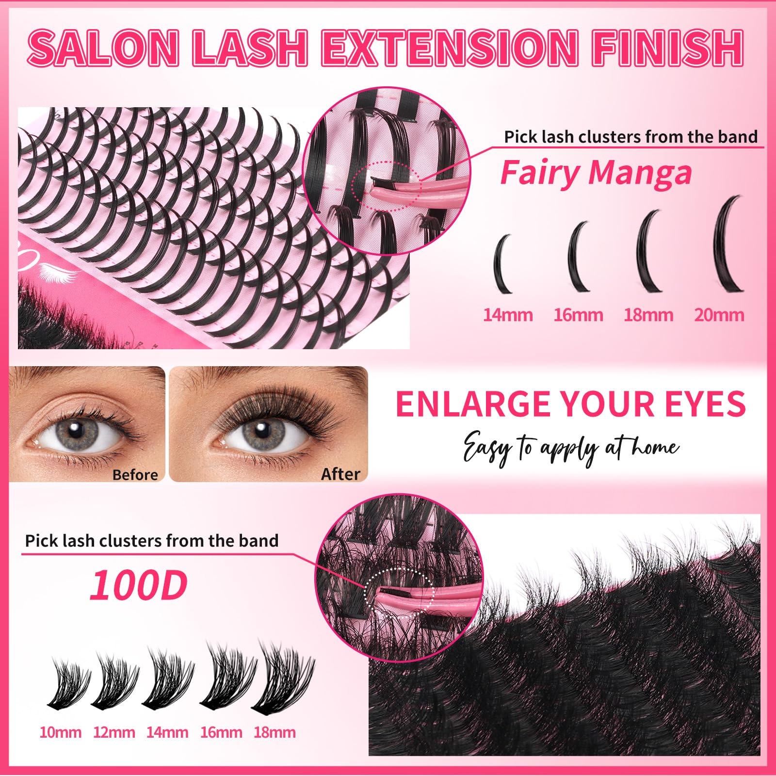 PRO LASHBEAUTY segmented flexible lashes for customizable eye enhancement