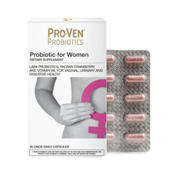 Pro-Ven Probiotics for Women bottle containing 30 capsules