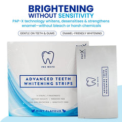 Seven individually sealed pouches of natural teeth whitening strips