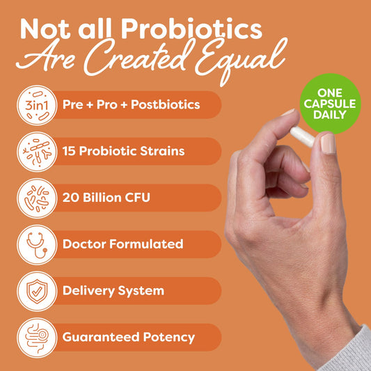 Probulin Total Care Probiotic bottle – side view