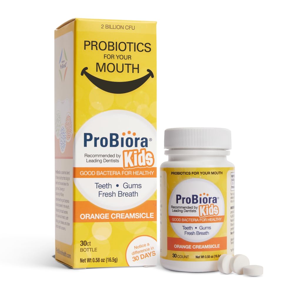 Hero image: ProBiora Kids orange-flavored chewable probiotic tablets