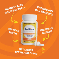 Front view of ProBiora 30-count oral probiotic packaging