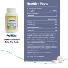 Packaging of ProBiora Oral-Care Chewable Probiotic Tablets Mint 60 Count