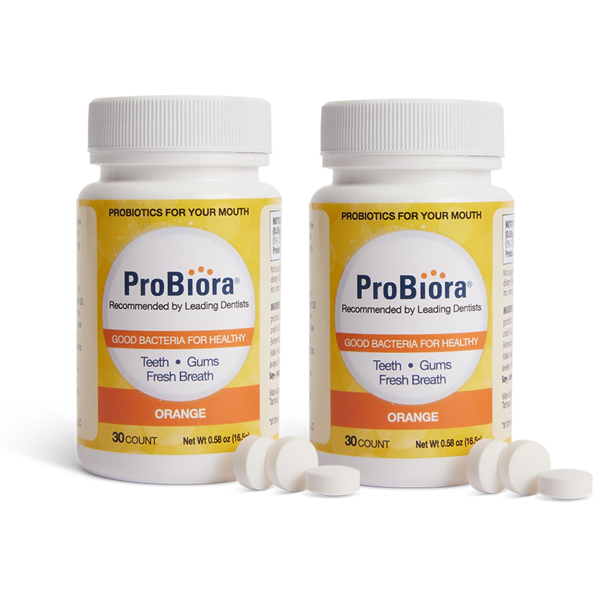 ProBiora orange flavor chewable probiotic tablet bottle